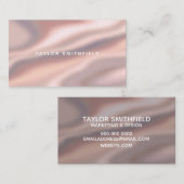 Champagne Pink Metallic Silk Visitekaartje (Voorkant / Achterkant)
