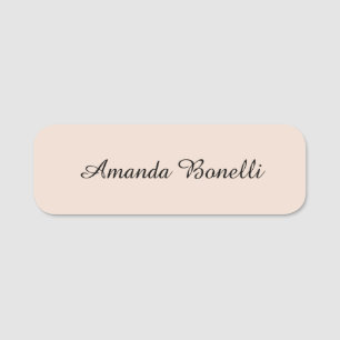 Champagne Pink Plain Simple Minimalist Modern Naamplaatje