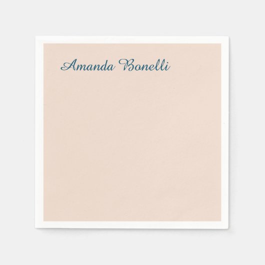 Champagne Pink Plain Simple Minimalist Modern Servet (Voorkant)