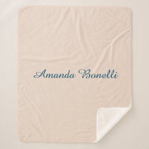 Champagne Pink Plain Simple Minimalist Modern Sherpa Deken