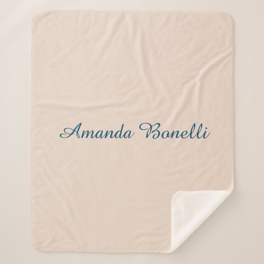 Champagne Pink Plain Simple Minimalist Modern Sherpa Deken (Voorkant)