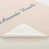 Champagne Pink Plain Simple Minimalist Modern Sherpa Deken (3/4)