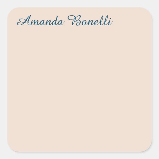 Champagne Pink Plain Simple Minimalist Modern Vierkante Sticker (Voorkant)