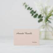 Champagne Pink Plain Simple Minimalist Modern Visitekaartje (Staand voorkant)