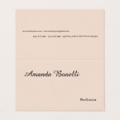 Champagne Pink Plain Simple Minimalist Modern Visitekaartjes (Buitenkant ongevouwen)
