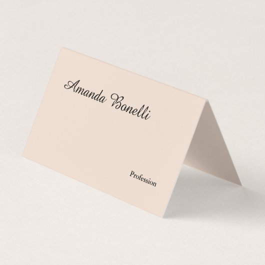 Champagne Pink Plain Simple Minimalist Modern Visitekaartjes (Voorkant)