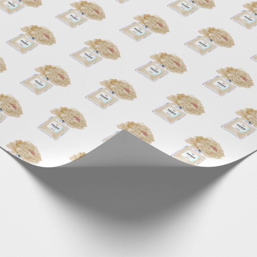 Champagne Pioenrozen en Parfum Bloemen Cadeaupapier (Hoek)