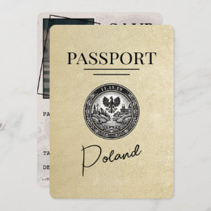 Champagne Polen Paspoort Bewaar de datum Save The Date