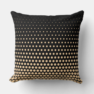 Champagne Polka Dot Modern Black Kussen