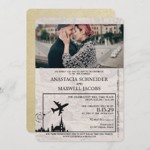 Champagne Pologne Faire-part de mariage Passeport