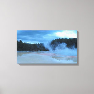 Champagne Pool bij Rotorua Nieuw-Zeeland Canvas Afdruk