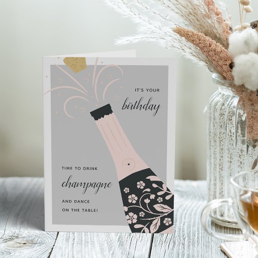 Champagne Pop | Carte de voeux d'anniversaire