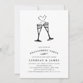 Champagne Pop | Invitation de la partie d'engageme (Devant)