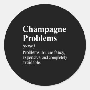 Champagne Problemen Woordenboek Definitie  Ronde Sticker