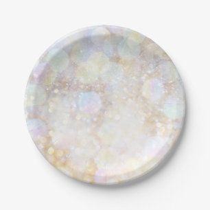 Champagne Regenboog Bokeh Glitter Glam Feest Papieren Bordje