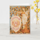 Champagne Reims Drink en kunst van wijn Kaart (Gele Bloem)