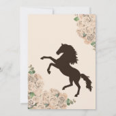 Champagne Roos Floral Charro Quinceanera Kaart (Achterkant)