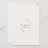 Champagne Roos Gold Ivory Calligraphy Wedding Kaart (Achterkant)