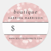 Champagne rose Bokeh | Boutique Prix Sticker (Devant)