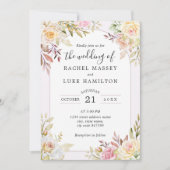 Champagne Rose Faire-part de mariage chic (Devant)