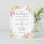 Champagne Rose Faire-part de mariage chic (Debout devant)