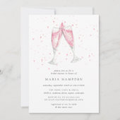 Champagne rose | Invitation de douche nuptiale (Devant)