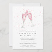 Champagne rose | Invitation pour le brunch des dem (Devant)