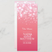 Champagne rose menu du dîner à quatre plats (Devant / Derrière)