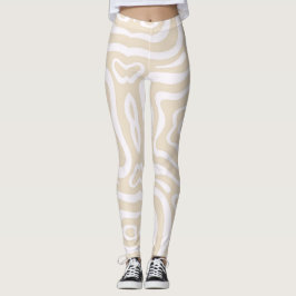 Champagne roze Abstract golfpatroon Leggings