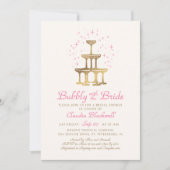 Champagne Roze Bruids Douche Uitnodiging (Voorkant)