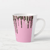 Champagne Roze Chocolade Ice Cream Glitter Druppel Latte Mok (Rechts)