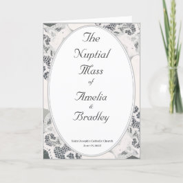 Champagne Roze Kant Katholieke Trouwmis Programma