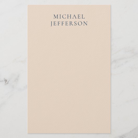 Champagne Roze Kleur Minimalistisch Eenvoudig Mode Briefpapier (Voorkant)