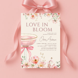 Champagne Roze Love in Bloom Bruiloftsborrel Kaart