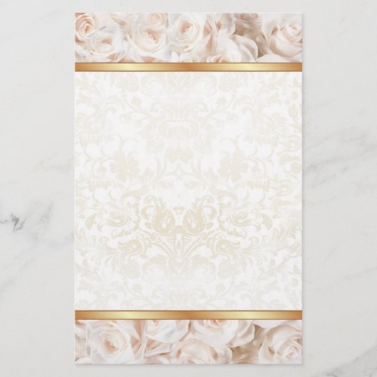 Champagne Roze Rose Elegance Briefpapier (Voorkant)