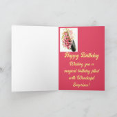 Champagne & Roze Rozen Verjaardag Kaart (Binnen)