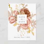 champagne rozen bruiloft behalve datum briefkaart (Voorkant)