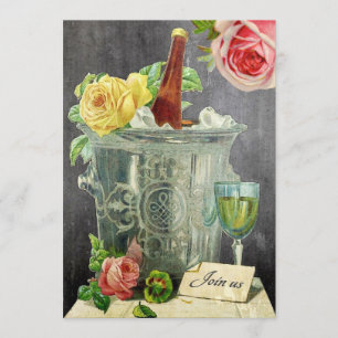  Champagne-Rozen Chalkboard Birthday Party Kaart