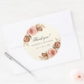 champagne rozen iory blush roze bruiloft bedankt ronde sticker (Envelop)