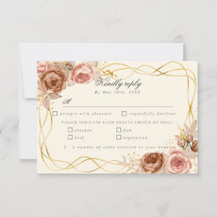champagne-rozen RSVP-keuzen RSVP Kaartje