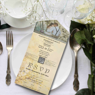 Champagne Sakura Kersenbloesem Foto QR Code All In One Uitnodiging