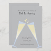 Champagne Sauvez la date Invitation (Devant / Derrière)