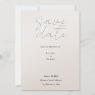 Champagne Shimmer Wedding minimalist Modern Plain Save The Date