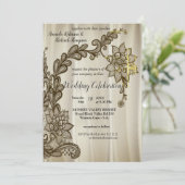 Champagne Silk met goudzijde Kaart (Staand voorkant)