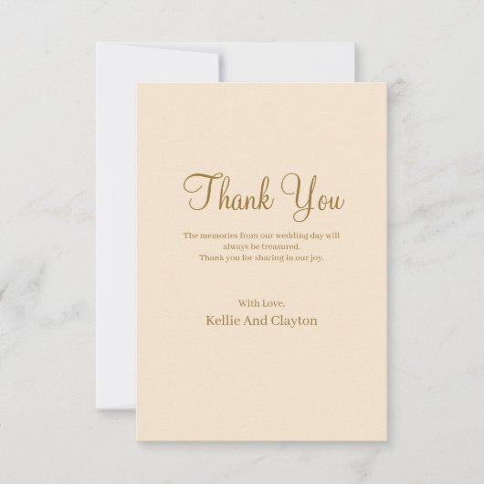 Champagne Simple Weddenschap Hartelijk dank Bedankkaart (Voorkant)