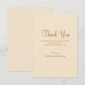 Champagne Simple Weddenschap Hartelijk dank Bedankkaart (Voorkant / Achterkant)