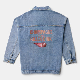 Champagne Smaak Killer Dink Roze Roze Pickleball Denim Jacket