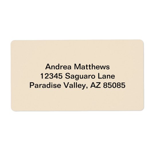 Champagne Solid Color Etiket (Voorkant)