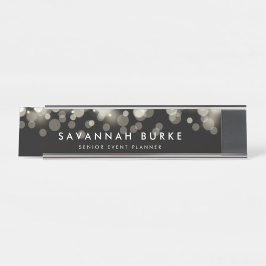 Champagne Spark Bureau Naambordje (Voorkant)