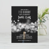 Champagne Sparkle 21e anniversaire Invitations (Debout devant)
